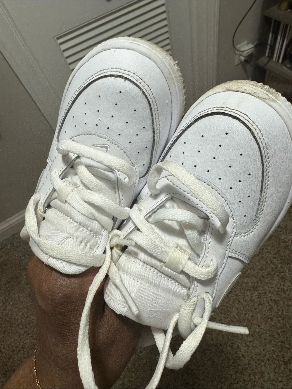 Nike Kids White Low-Top Sneakers with Swoosh